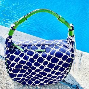 Kate Spade Cape Cod Collection Lobster Claw Handbag Hobo Bucket Blue White Green